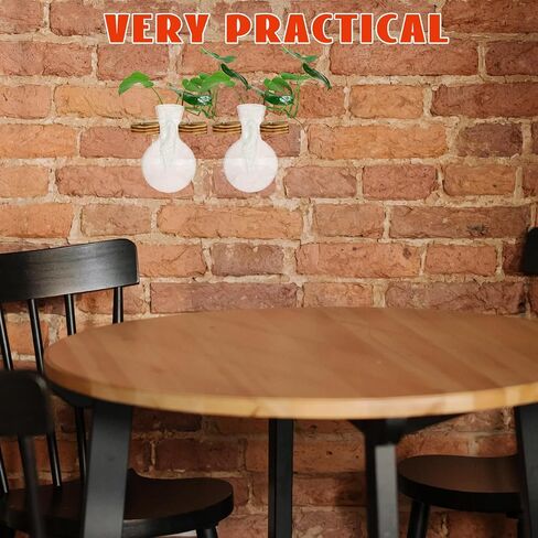 3 Pcs Propagation Stations Glass Hydroponic Vase, Clear Wall Planter Replacement Container, Modern Small Flower Plant Display Pot for Indoor Wooden Hanging Frame Holder in Kuwait