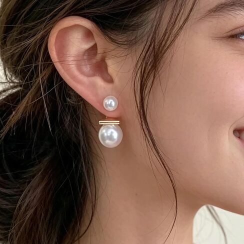 Big Pearl Stud Earrings for Women Faux Pearl White Round Earrings Fashion Charm Pearl Jewelry Gifts in Saudi Arabia