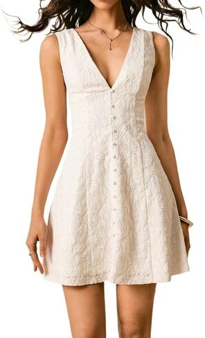 Elegant Women's Backless A-Line Short Tank Dress Summer Dress for Holidays, Birthdays, and Graduations in Kuwait