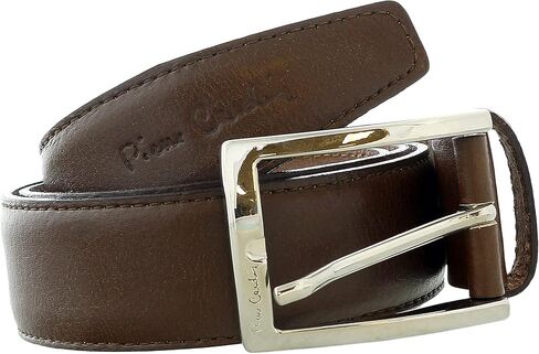 Pierre Cardin Brown Classic Square Silver D-Ring Adjustable Belt Adjustable Mens Belt-40 in Saudi Arabia