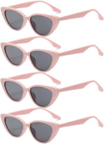 OULIGET Vintage Narrow Cat Eye Sunglasses,UV Fashion High Pointed Goggles for Women Plastic Frame,4 Pieces in Saudi Arabia