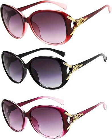 Women's Polarized Sunglasses 3-Pack - Oversized UV400 Protection Fashion Shades for Driving, Beach & Outdoor in Saudi Arabia