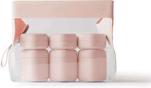 Cadence Parcel – Clear Toiletry Bag with 3 Medium & 3 Small Refillable Capsules, 1qt TSA Approved, Leak Proof Modular Travel Bag, Clear Makeup Bag with Magnetic Closure – Cove/Pacific in Saudi Arabia