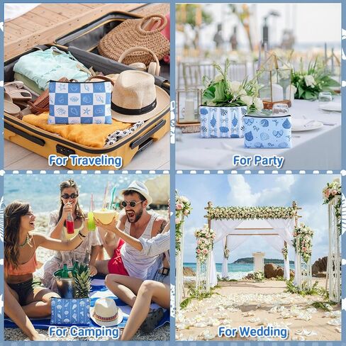 24 Pcs Ocean Themed Cosmetic Bags Bulk Gifts Include Blue Coastal Canvas Zipper Makeup Bags Ocean Keychain Starfish Seashell Portable Travel Toiletry Pouches for Girl Summer Beach Birthday Supplies in Saudi Arabia