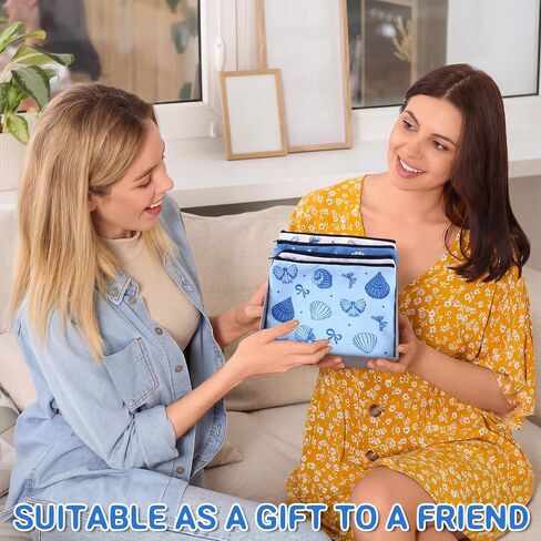 24 Pcs Ocean Themed Cosmetic Bags Bulk Gifts Include Blue Coastal Canvas Zipper Makeup Bags Ocean Keychain Starfish Seashell Portable Travel Toiletry Pouches for Girl Summer Beach Birthday Supplies in Saudi Arabia