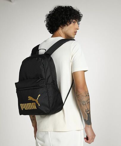 حقيبة ظهر PUMA PHASE من PUMA حقيبة ظهر PUMA باللون الأسود والذهبي رقم 1 لشعار PUMA باللون الأسود والذهبي رقم 1 مقاس واحد in Kuwait