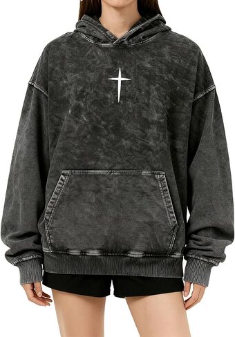 Need Prayer Tap My Shoulder Hoodie Christian Cross God Sweatshirt Unisex Casual Acid Wash Pullover Hooded Oversized Tops in Kuwait