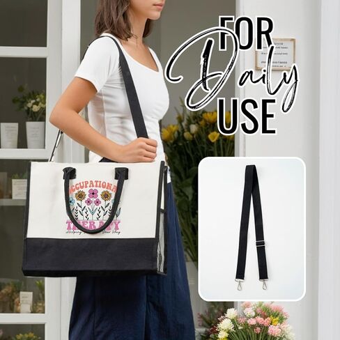 InnoBeta Occupational Therapy Gifts for Women, Canvas Tote Bag with Top Zipper Closure and Shoulder Strap, Thank You Gifts for Occupational Therapist OT in Kuwait