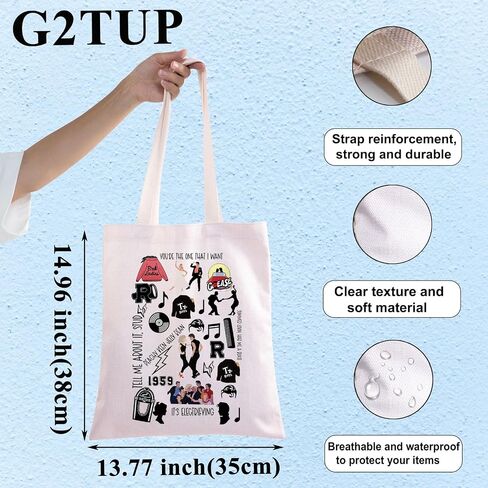 G2TUP Danny & Sandy Musical Tote Bag Danny Fans Gift You’re The One That I Want Theater Shoulder Bag Musical Theatre Merch in Kuwait