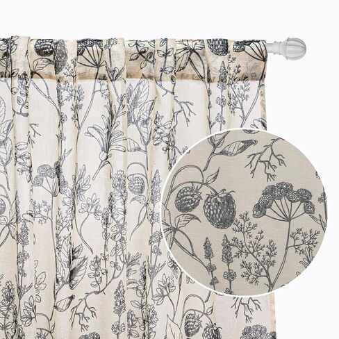July Joy Floral Print Curtains 96 Inch Length for Living Room Bedroom Vintage Farmhouse Drapes Back Tab Light Filtering Rod Pocket 2 Panels in Saudi Arabia