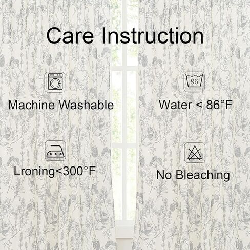 July Joy Floral Print Curtains 96 Inch Length for Living Room Bedroom Vintage Farmhouse Drapes Back Tab Light Filtering Rod Pocket 2 Panels in Saudi Arabia