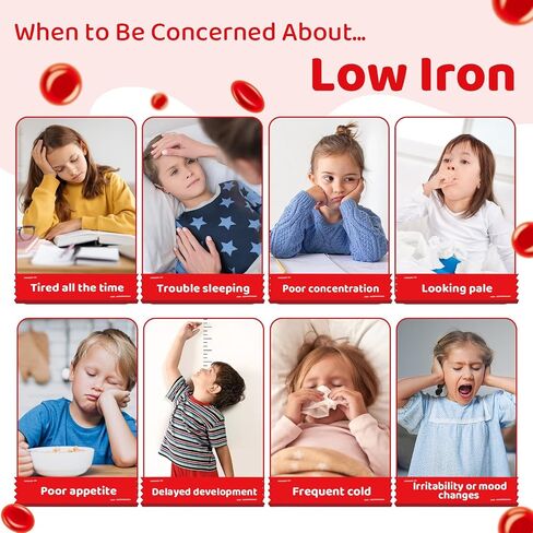 Liquid Iron for Kids, Iron Supplements for Kids with Vitamin C & Lactoferrin for Healthy Iron Levels, Energy & Blood Health, Sugar Free, Alcohol-Free, Blueberry Flavor, 2 FL OZ in Saudi Arabia