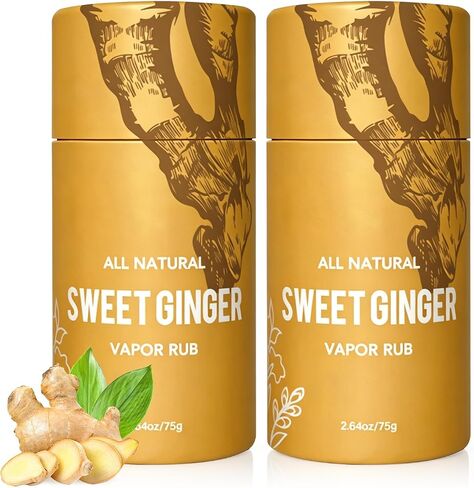 YIVANNUO 2PCS Sweet Ginger Vapor Rub Stick, All-Natural Herbal Balm Multipurpose Vapor Rub with Ginger and Peppermint extracts for Daily Body Massage in Saudi Arabia