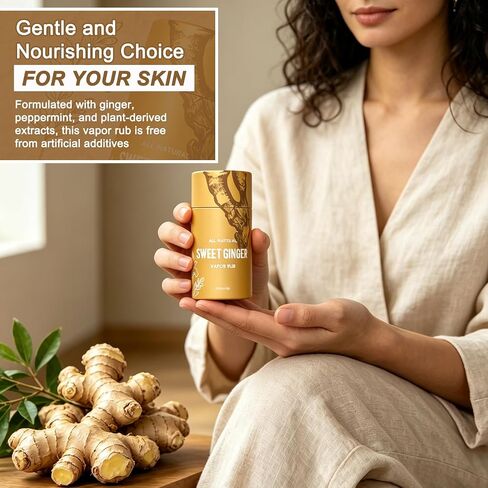YIVANNUO 2PCS Sweet Ginger Vapor Rub Stick, All-Natural Herbal Balm Multipurpose Vapor Rub with Ginger and Peppermint extracts for Daily Body Massage in Saudi Arabia