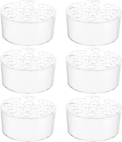 6 Pcs Round Acrylic Flower Vases for Centerpieces with 12 Holes | 5.51 x 2.55" Acrylic Floral Base, Long-Lasting Indoor​ Centerpiece Table Decor for Wedding Birthday Event Dining Table Decor in Saudi Arabia