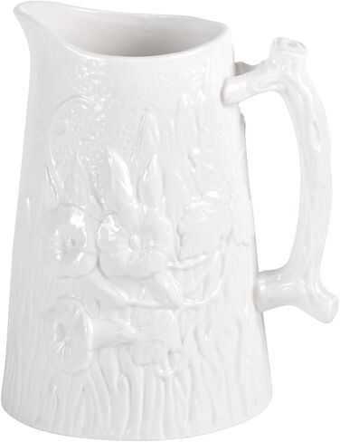 Ceramic Vase with Handle, Unique White Flower Vases for Bouquet, Bud, Mordern Decorative for Home, Office, Centerpieces, Kitchen, Living Room, Bedroom in Saudi Arabia