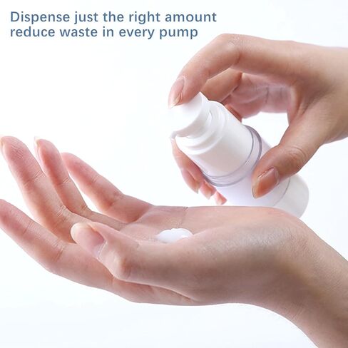TUZAZO 6 Pack 1.7 OZ/50 ML Airless Pump Bottles, Clear Plastic Travel Size Pump Bottles, Refillable Vacuum Cosmetic Containers Lotion Dispenser for Foundation, Cream, Shampoo in Kuwait