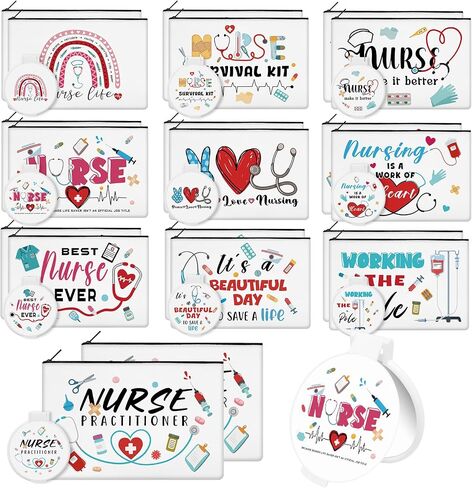 20 Sets Floral Inspirational Makeup Bags with Compact Mirrors Canvas Cosmetic Bags Thank You Gifts Pouch Bulk for Mothers Day Church Women Teacher Coworker Employee Gifts in Saudi Arabia