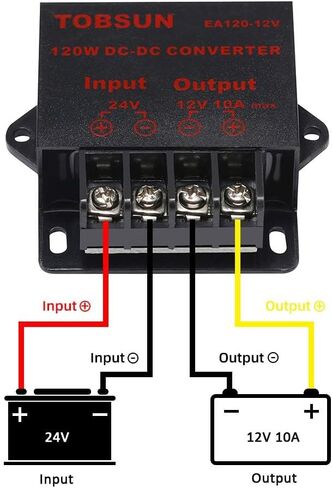 2 Pack - DC 24V to 12V 10A 120W Step Down Buck Converter, Power Converter Voltage Regulator Reducer, Compact Transformer Mini Module for Golf Cart Club Car, Truck, RV Electronics in Kuwait