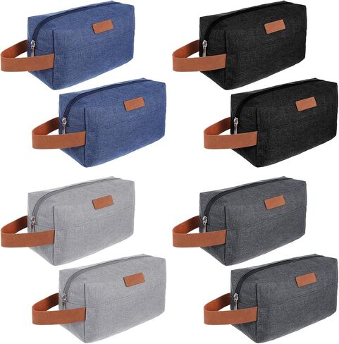 8 Pcs Groomsmen Gift Bags Toiletry Bag for Men Hanging Travel Toiletry Bag Water Resistant Shaving Portable Storage Christmas Gifts in Saudi Arabia