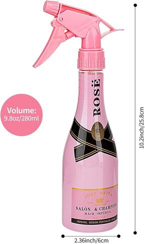 YOUNGFLY Mist Spray Bottle, 9.8oz Pink Rose Champagne Design Salon Water Mister, 280ml Empty Trigger Fine Mist for Barber Hairdresser Home Cleaning Hair in Kuwait