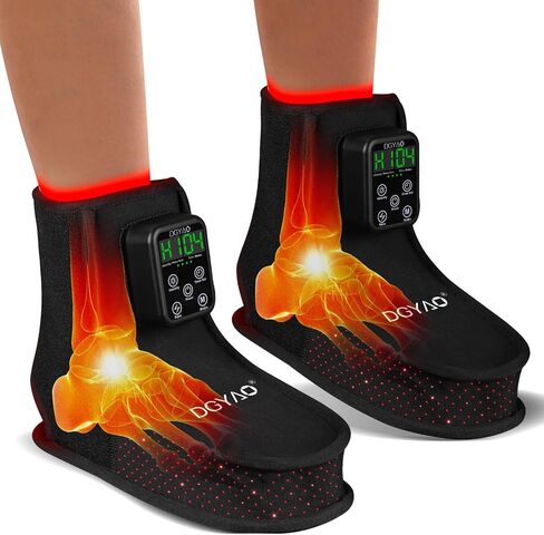 Red Light Therapy Wrap for Feet, Infrared Light Therapy for Ankle, 6000mAh Battery Portable Adjustable Cordless Red Light Pad for Foot Joint Muscle Comfort, 660nm & 850nm in Saudi Arabia