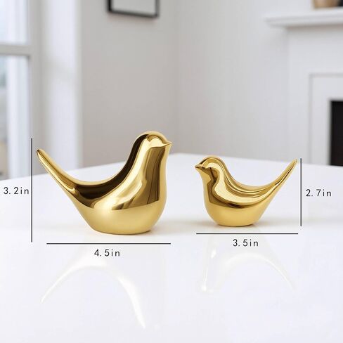 MAOBUYOU Small Birds Statues Gold Home Decor, Modern Style Figurine, Decorative Ornaments for Living Room, Bedroom, Office Desktop, Cabinets in Saudi Arabia