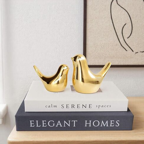 MAOBUYOU Small Birds Statues Gold Home Decor, Modern Style Figurine, Decorative Ornaments for Living Room, Bedroom, Office Desktop, Cabinets in Saudi Arabia