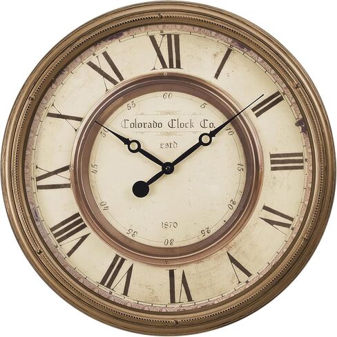 20 Inch Retro Farmhouse Wall Clock, Large Round Silent Non-Ticking, Battery Operated Decorative Clock for Living Room, Kitchen, Bedroom, Office and Home Decor in Saudi Arabia