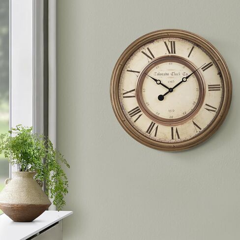 20 Inch Retro Farmhouse Wall Clock, Large Round Silent Non-Ticking, Battery Operated Decorative Clock for Living Room, Kitchen, Bedroom, Office and Home Decor in Saudi Arabia