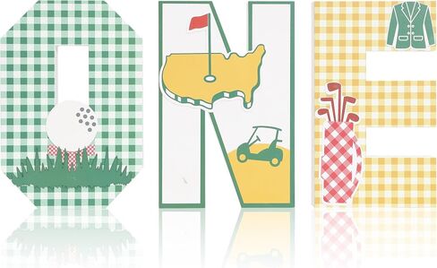 Golf 3D ONE Letters - The Masters First Birthday Decorations,Golf 1st Birthday One Letter Sign,Standing Letters Sign for Golfing Party,Sports Theme Party Centerpieces Photo Props in Kuwait