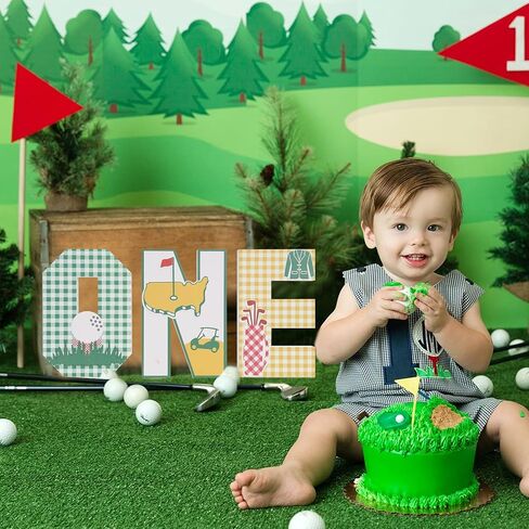 Golf 3D ONE Letters - The Masters First Birthday Decorations,Golf 1st Birthday One Letter Sign,Standing Letters Sign for Golfing Party,Sports Theme Party Centerpieces Photo Props in Kuwait