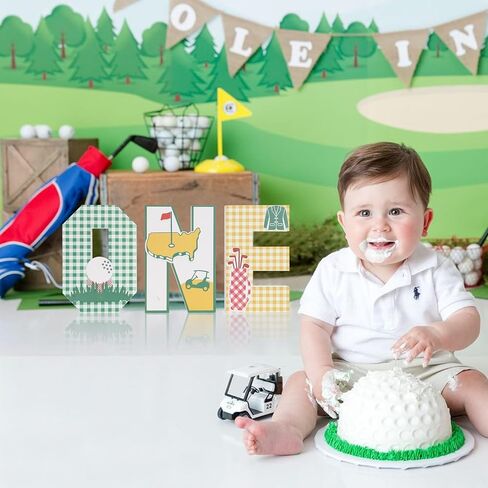 Golf 3D ONE Letters - The Masters First Birthday Decorations,Golf 1st Birthday One Letter Sign,Standing Letters Sign for Golfing Party,Sports Theme Party Centerpieces Photo Props in Kuwait