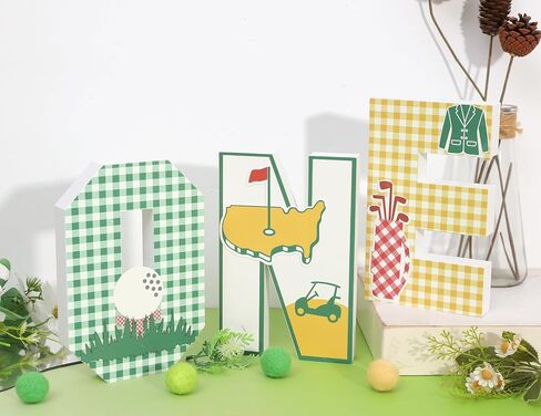 Golf 3D ONE Letters - The Masters First Birthday Decorations,Golf 1st Birthday One Letter Sign,Standing Letters Sign for Golfing Party,Sports Theme Party Centerpieces Photo Props in Kuwait