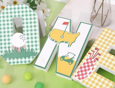 Golf 3D ONE Letters - The Masters First Birthday Decorations,Golf 1st Birthday One Letter Sign,Standing Letters Sign for Golfing Party,Sports Theme Party Centerpieces Photo Props in Kuwait