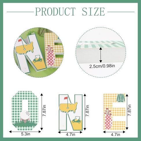 Golf 3D ONE Letters - The Masters First Birthday Decorations,Golf 1st Birthday One Letter Sign,Standing Letters Sign for Golfing Party,Sports Theme Party Centerpieces Photo Props in Kuwait