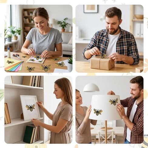 Bee Decor, Bumble Bee Decor and Bee Stickers, 48 Pieces 3D Bee Decorations for Party, Honey Comb Decorations for Home and Office Use, Creative Wall Stickers and Adhesive Decals in Saudi Arabia