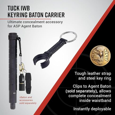 ASP Tuck Concealable Baton-Holder With Key Ring, Tactical Baton Clip, Leather Duty-Belt Accessory in Kuwait