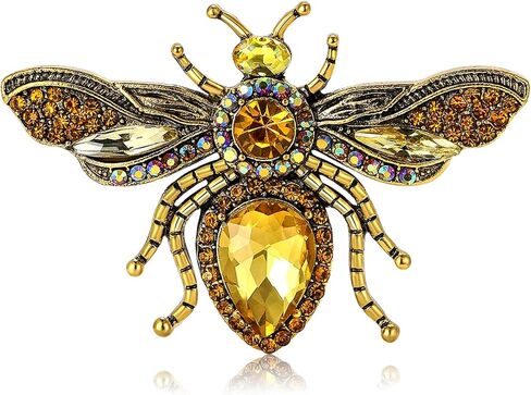 Fashionable Rhinestone Bee Brooch for Women Insect Brooch Dress Suit Pin Accessories Party Banquet Gift in Saudi Arabia