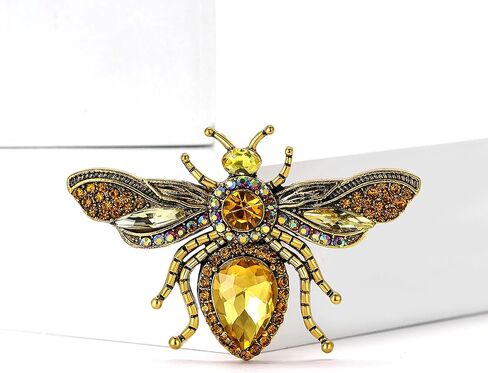 Fashionable Rhinestone Bee Brooch for Women Insect Brooch Dress Suit Pin Accessories Party Banquet Gift in Saudi Arabia