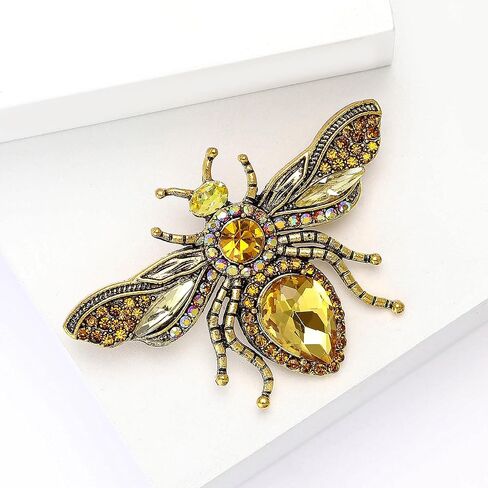 Fashionable Rhinestone Bee Brooch for Women Insect Brooch Dress Suit Pin Accessories Party Banquet Gift in Saudi Arabia