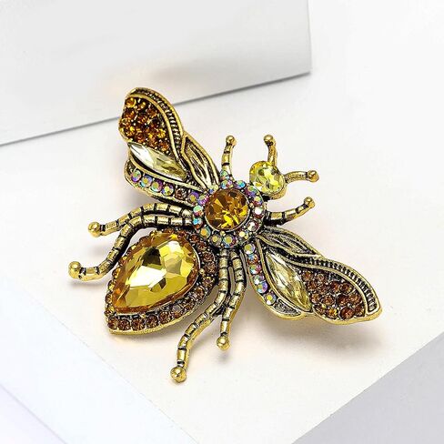 Fashionable Rhinestone Bee Brooch for Women Insect Brooch Dress Suit Pin Accessories Party Banquet Gift in Saudi Arabia