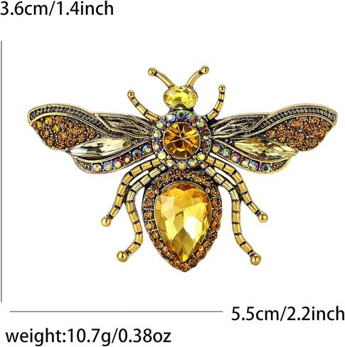 Fashionable Rhinestone Bee Brooch for Women Insect Brooch Dress Suit Pin Accessories Party Banquet Gift in Saudi Arabia