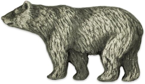 PinMart Antique Silver Grizzly Bear Zoo Animal Lover Lapel Pin in Saudi Arabia