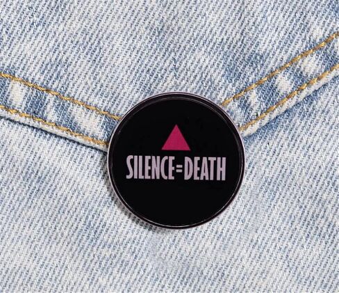 Silence equals death Enamel Pin Brooches Metal Brooch Pins Badge Collar Jewelry Lapel Pin in Saudi Arabia