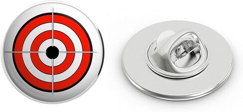 Bullseye Target Crosshairs RED Black White Round Metal 0.75" Lapel Pin Hat Shirt Pin Tie Tack Pinback in Saudi Arabia