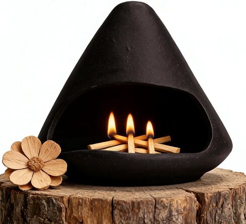 Ceramic Palo Chimney Santo Burner, Handcrafted Mini Incense Chiminea Sticks Holder for Meditation Zen Decor in Saudi Arabia
