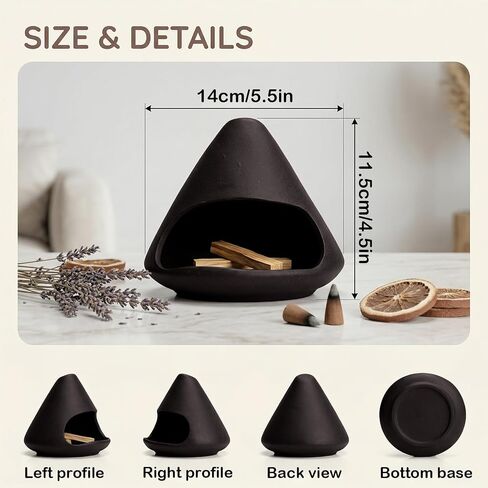 Ceramic Palo Chimney Santo Burner, Handcrafted Mini Incense Chiminea Sticks Holder for Meditation Zen Decor in Saudi Arabia