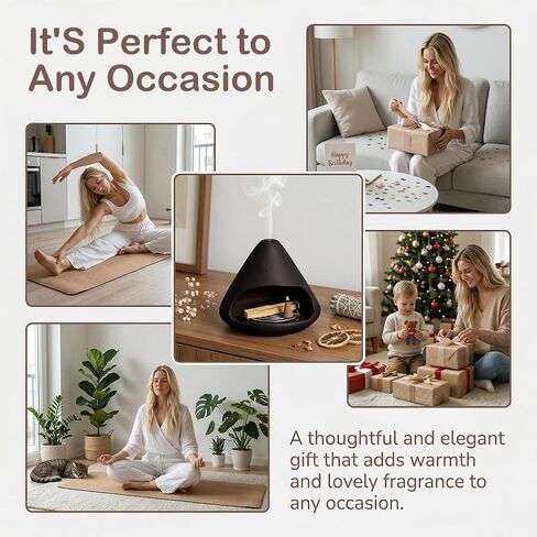 Ceramic Palo Chimney Santo Burner, Handcrafted Mini Incense Chiminea Sticks Holder for Meditation Zen Decor in Saudi Arabia