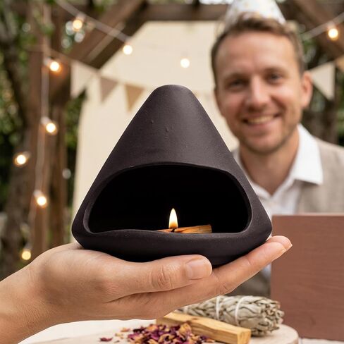 Ceramic Palo Chimney Santo Burner, Handcrafted Mini Incense Chiminea Sticks Holder for Meditation Zen Decor in Saudi Arabia